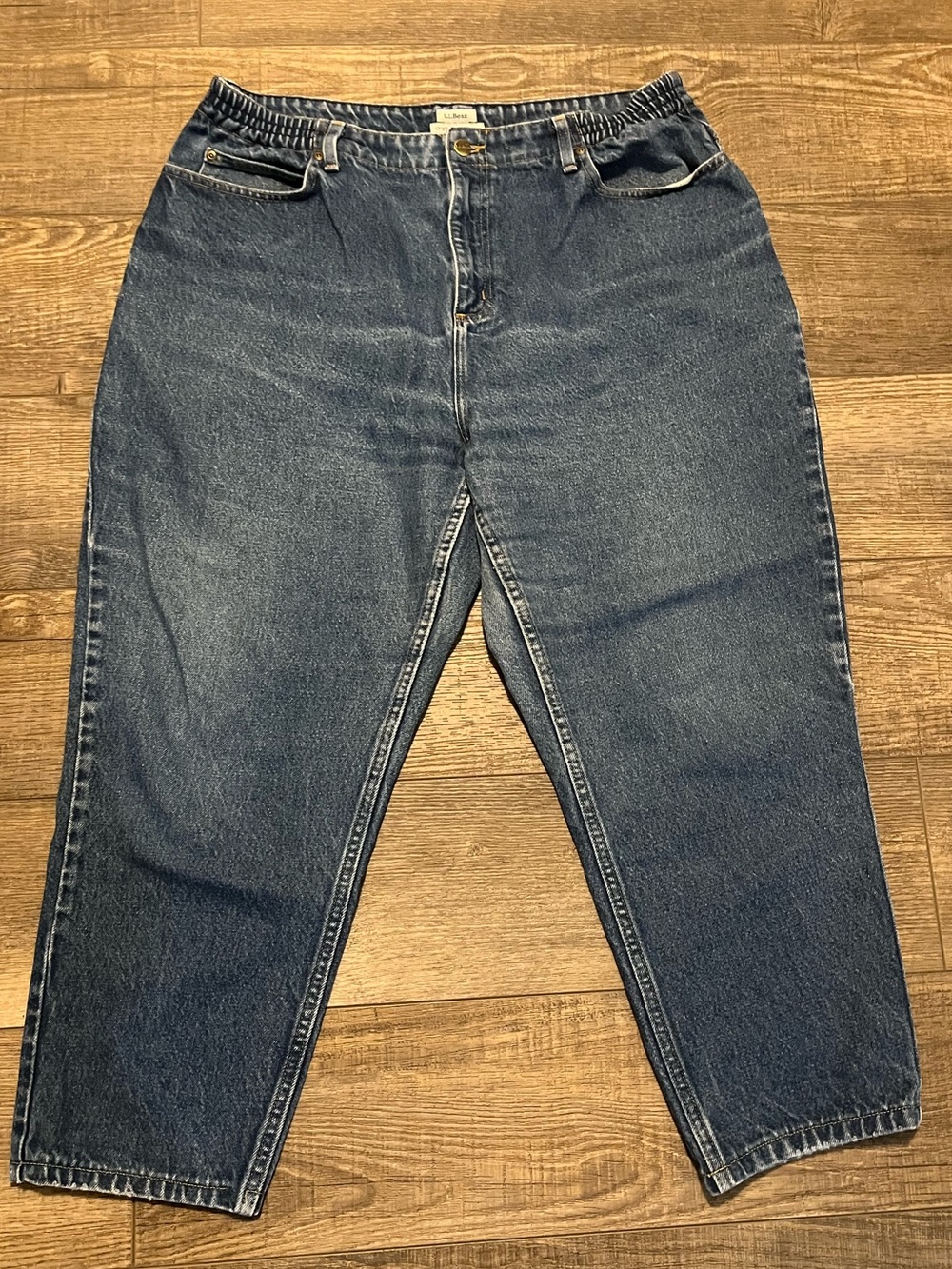 Vintage L.L. Bean Original Fit Relaxed Jeans in Dark Blue Denim Boyfriend